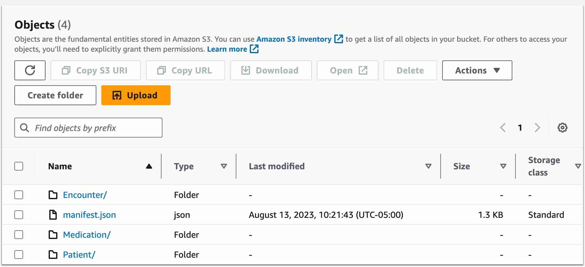 AWS HealthLake exports