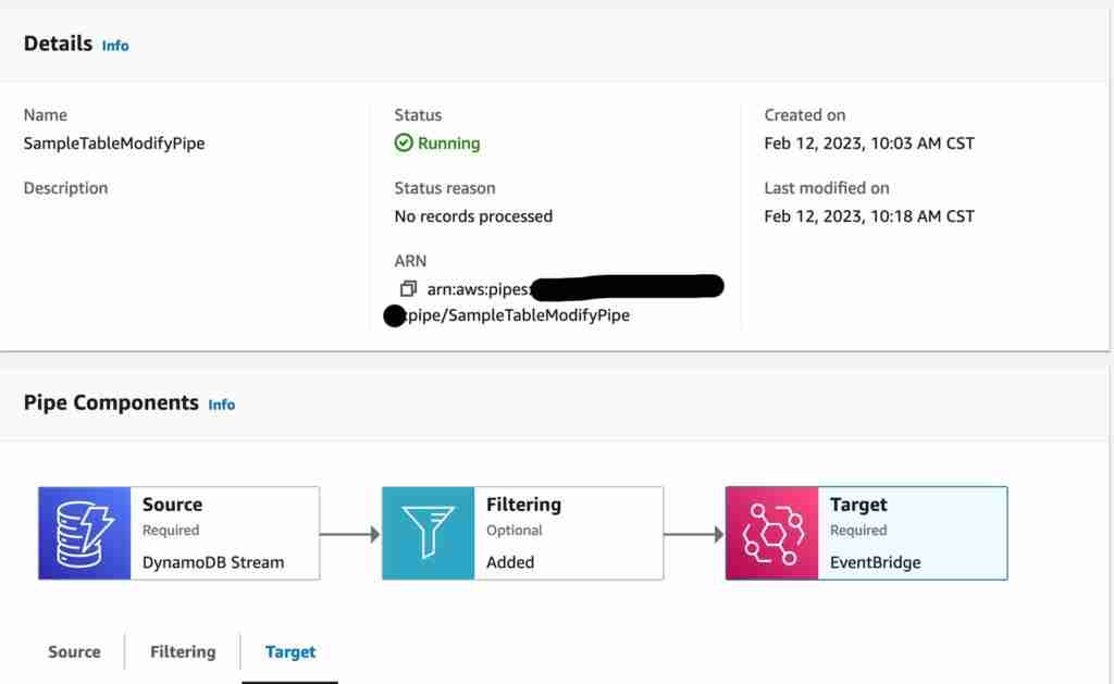 AWS EventBridge Pipe workflow